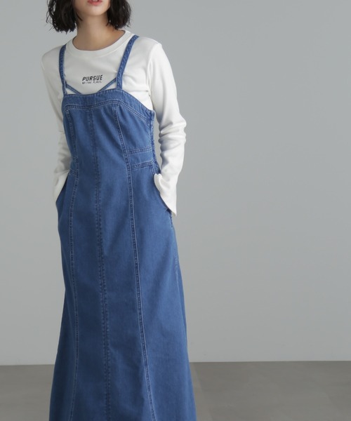 FREE'S MART（フリーズマート）の「【Sシリーズ対応】◆マーメイドデニムキャミワンピース（ワンピース・レディース・ネイビー/ライトインディゴブルー/ブラック・X-SMALL/SMALL/MEDIUM）」の18枚目の写真