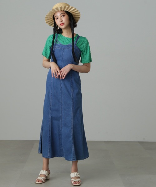 FREE'S MART（フリーズマート）の「【Sシリーズ対応】◆マーメイドデニムキャミワンピース（ワンピース・レディース・ネイビー/ライトインディゴブルー/ブラック・X-SMALL/SMALL/MEDIUM）」の15枚目の写真