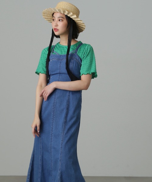 FREE'S MART（フリーズマート）の「【Sシリーズ対応】◆マーメイドデニムキャミワンピース（ワンピース・レディース・ネイビー/ライトインディゴブルー/ブラック・X-SMALL/SMALL/MEDIUM）」の14枚目の写真