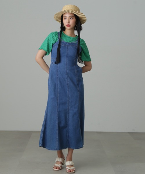 FREE'S MART（フリーズマート）の「【Sシリーズ対応】◆マーメイドデニムキャミワンピース（ワンピース・レディース・ネイビー/ライトインディゴブルー/ブラック・X-SMALL/SMALL/MEDIUM）」の16枚目の写真