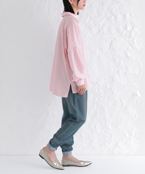 osharewalker（オシャレウォーカー）の「【廃盤】『3色ストライプ柄シャツ』（シャツ/ブラウス・レディース・ライトブルー/ピンク/グレー・FREE）」の20枚目の写真