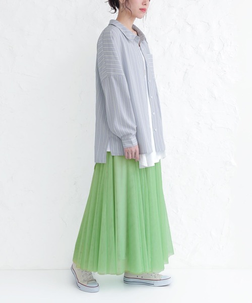 osharewalker（オシャレウォーカー）の「【廃盤】『3色ストライプ柄シャツ』（シャツ/ブラウス・レディース・ライトブルー/ピンク/グレー・FREE）」の18枚目の写真