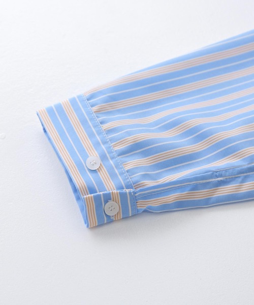 osharewalker（オシャレウォーカー）の「【廃盤】『3色ストライプ柄シャツ』（シャツ/ブラウス・レディース・ライトブルー/ピンク/グレー・FREE）」の6枚目の写真