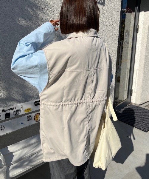 nemne store（ネンネストア）の「【低身長用サイズあり】ハイネックミリタリーベスト（ベスト・レディース・カーキ/ブラック/アイボリー・MEDIUM/SMALL）」の21枚目の写真