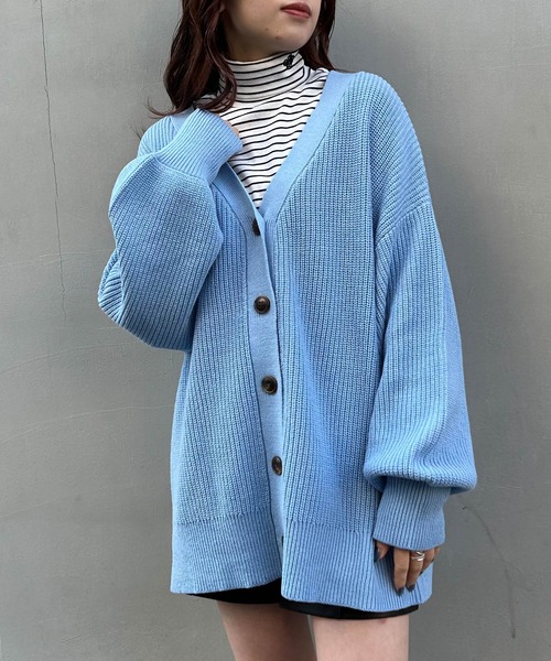 INGNI（イング）の「ミドル丈Vネック畦ニットカーディガン