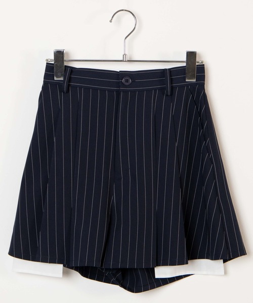 WEGO（ウィゴー）の「WEGO/【セットアップ対応】ピンストライプアウトポケットキュロット（スラックス・レディース・ネイビー/ダークグレー・FREE）」の12枚目の写真