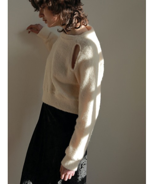 AMAIL(アマイル)の「2open cloth(ニット/セーター・レディース・アイボリー/ピンク・FREE)」の4枚目の写真