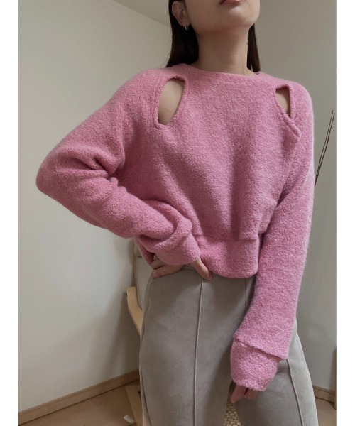 AMAIL(アマイル)の「2open cloth(ニット/セーター・レディース・アイボリー/ピンク・FREE)」の13枚目の写真