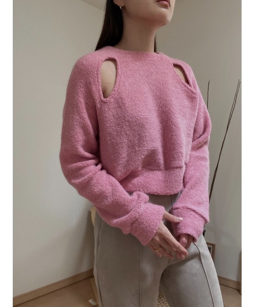 AMAIL(アマイル)の「2open cloth(ニット/セーター・レディース・アイボリー/ピンク・FREE)」の14枚目の写真