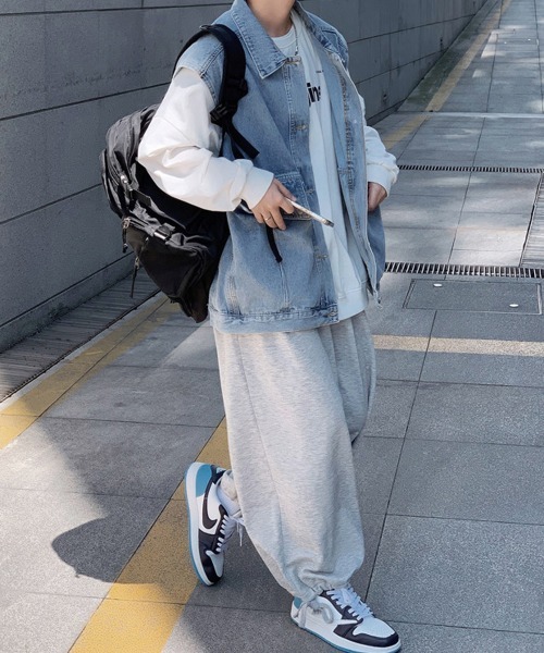 NEW GENTLEMAN（ニュージェントルマン）の「ジョンジョン デニム ビッグベスト（ベスト・メンズ・ブルー/グレー・M/L）」の7枚目の写真