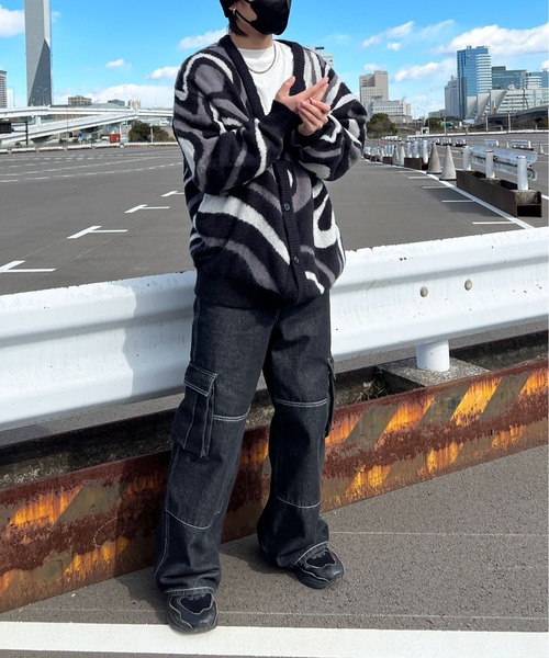 sedacle(セダクル)の「マーブルカーディガン(カーディガン/ボレロ・メンズ・ブラック/パープル/ネイビー・MEDIUM/LARGE)」の6枚目の写真