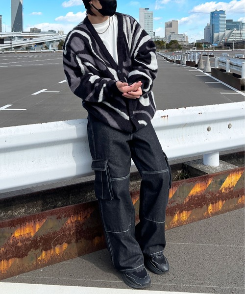 sedacle(セダクル)の「マーブルカーディガン(カーディガン/ボレロ・メンズ・ブラック/パープル/ネイビー・MEDIUM/LARGE)」の7枚目の写真