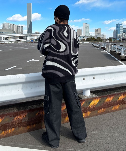 sedacle(セダクル)の「マーブルカーディガン(カーディガン/ボレロ・メンズ・ブラック/パープル/ネイビー・MEDIUM/LARGE)」の8枚目の写真