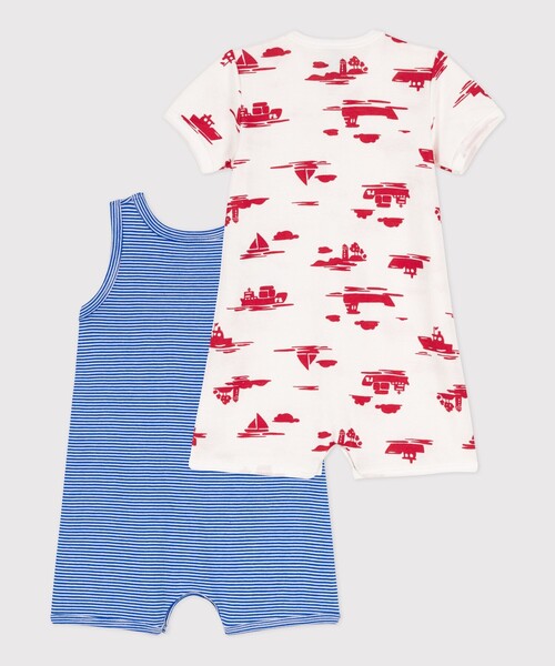 PETIT BATEAU（プチバトー）の「ショートロンパース２枚組（ロンパース・キッズ・その他・3MONTH/6MONTH/12MONTH）」の4枚目の写真