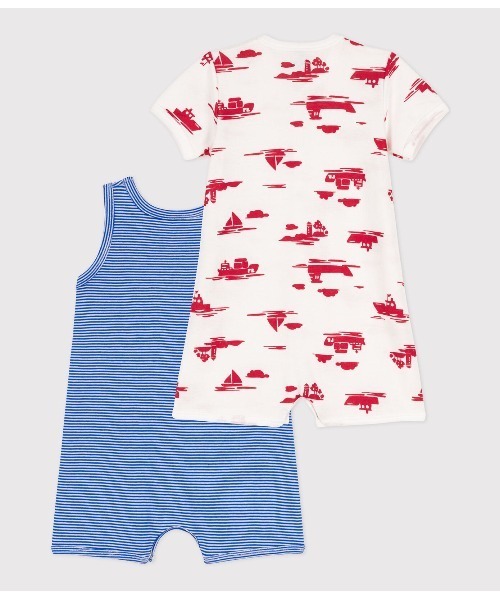 PETIT BATEAU（プチバトー）の「ショートロンパース２枚組（ロンパース・キッズ・その他・3MONTH/6MONTH/12MONTH）」の2枚目の写真