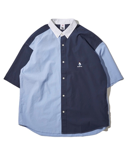 ADPOSION（アドポーション）の「【Red Cap Girl】ワンポイント刺繍 ビッグシルエット 半袖 ボタンダウンシャツ（シャツ/ブラウス・メンズ・ブラック/その他/ホワイト/ネイビー系1/ネイビー/ブルー系1/サックスブルー・LARGE/MEDIUM）」の11枚目の写真