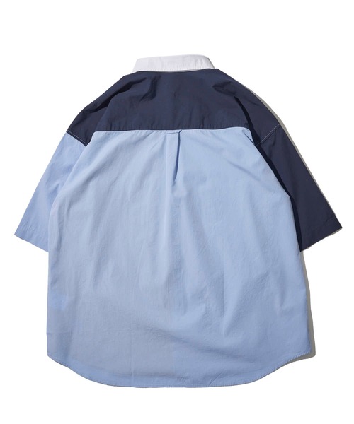 ADPOSION（アドポーション）の「【Red Cap Girl】ワンポイント刺繍 ビッグシルエット 半袖 ボタンダウンシャツ（シャツ/ブラウス・メンズ・ブラック/その他/ホワイト/ネイビー系1/ネイビー/ブルー系1/サックスブルー・LARGE/MEDIUM）」の10枚目の写真