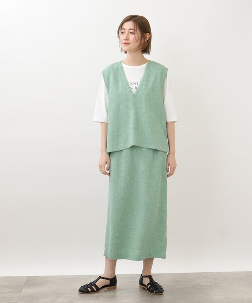 grove（グローブ）の「◆レトロなサマーツィードセットアップ（セットアップ・レディース・アイボリー系3/ダークグリーン系3/ライトイエロー系4・02/03/01/05/04）」の4枚目の写真