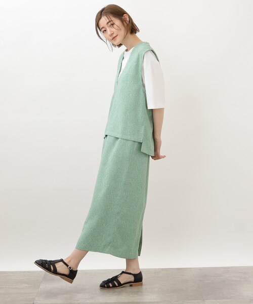 grove（グローブ）の「◆レトロなサマーツィードセットアップ（セットアップ・レディース・アイボリー系3/ダークグリーン系3/ライトイエロー系4・02/03/01/05/04）」の5枚目の写真