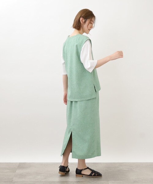 grove（グローブ）の「◆レトロなサマーツィードセットアップ（セットアップ・レディース・アイボリー系3/ダークグリーン系3/ライトイエロー系4・02/03/01/05/04）」の6枚目の写真