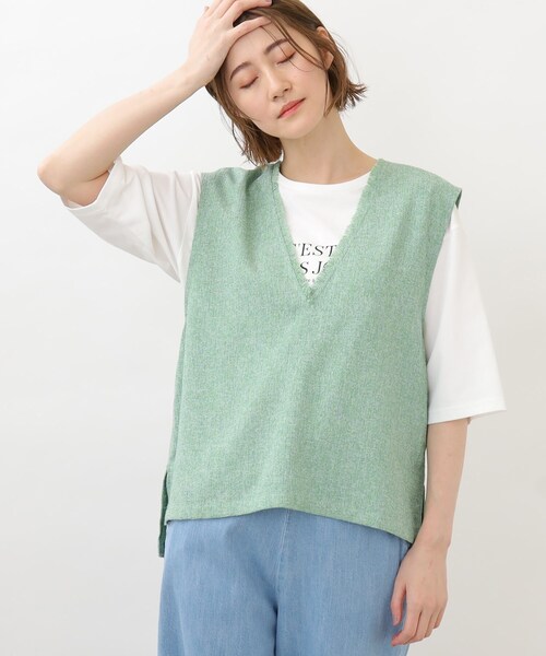 grove（グローブ）の「◆レトロなサマーツィードセットアップ（セットアップ・レディース・アイボリー系3/ダークグリーン系3/ライトイエロー系4・02/03/01/05/04）」の7枚目の写真