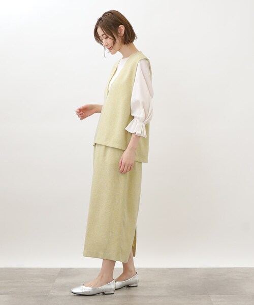 grove（グローブ）の「◆レトロなサマーツィードセットアップ（セットアップ・レディース・アイボリー系3/ダークグリーン系3/ライトイエロー系4・02/03/01/05/04）」の17枚目の写真