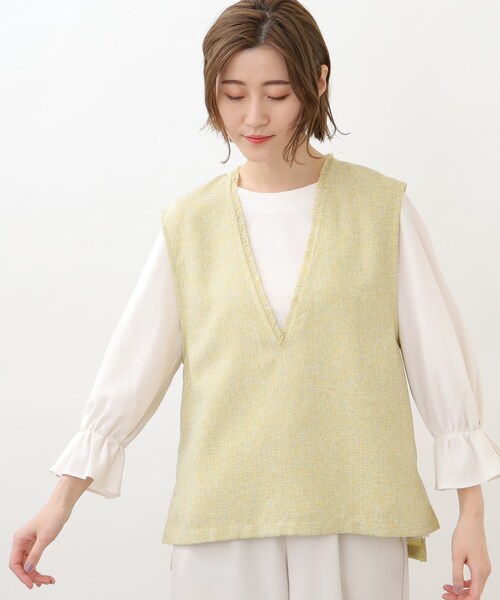 grove（グローブ）の「◆レトロなサマーツィードセットアップ（セットアップ・レディース・アイボリー系3/ダークグリーン系3/ライトイエロー系4・02/03/01/05/04）」の19枚目の写真