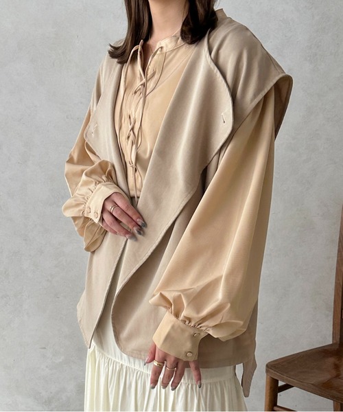 apres jour clair(アプレジュールクレア)の「【apres jour clair】フロントレースアップチュニック【ZOZOTOWN限定アイテム】(シャツ/ブラウス・レディース・ベージュ/アイボリー・X-LARGE/フリー)」の18枚目の写真