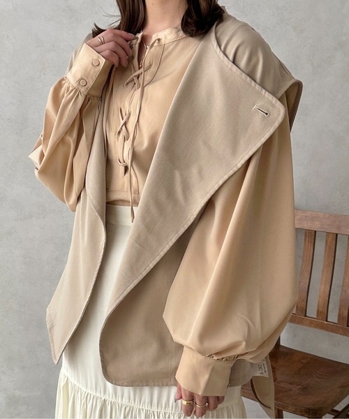 apres jour clair(アプレジュールクレア)の「【apres jour clair】フロントレースアップチュニック【ZOZOTOWN限定アイテム】(シャツ/ブラウス・レディース・ベージュ/アイボリー・X-LARGE/フリー)」の14枚目の写真