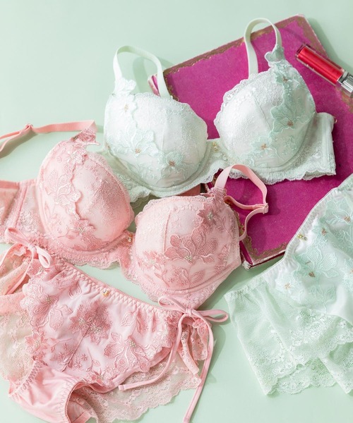 fran de lingerie（フランデランジェリー）の「Fleurie フルリール コーディネートブラジャー B65-G75カップ（ブラジャー・レディース・ピンク/ミント/イエロー・C75/B75/D65/F70/E75/D70/C70/G70/B65/C65/F65/B70/E65/G75/E70/D75/F75/G65）」の21枚目の写真