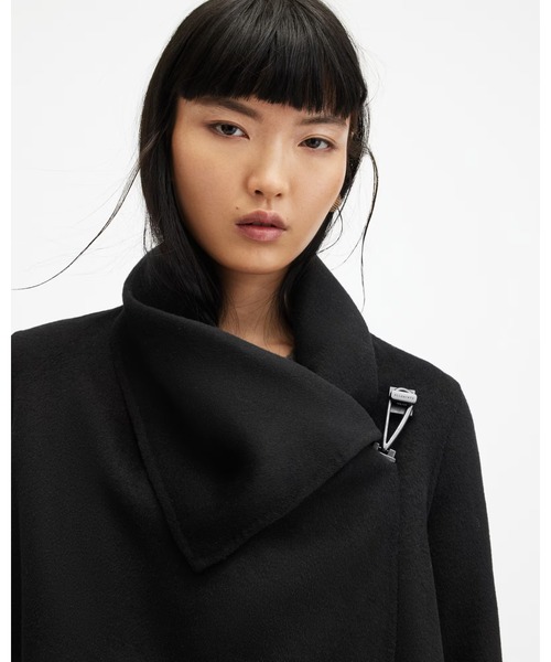 ALLSAINTS（オールセインツ）の「MONUMENT EVE WOOL BLEND COAT | MONUMENT EVE ウール ブレンド コート（その他アウター・レディース・ブラック・10/6/4/8）」の3枚目の写真