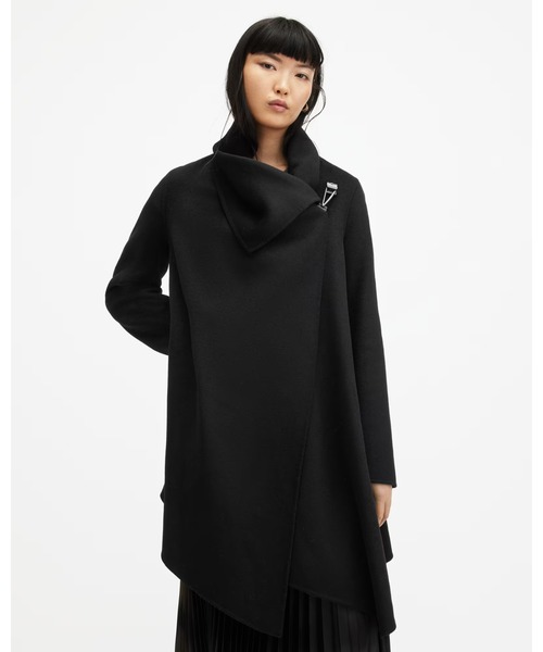 ALLSAINTS（オールセインツ）の「MONUMENT EVE WOOL BLEND COAT | MONUMENT EVE ウール ブレンド コート（その他アウター・レディース・ブラック・10/6/4/8）」の5枚目の写真