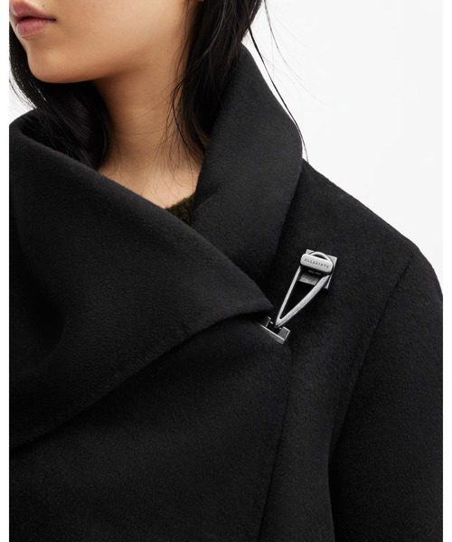 ALLSAINTS（オールセインツ）の「MONUMENT EVE WOOL BLEND COAT | MONUMENT EVE ウール ブレンド コート（その他アウター・レディース・ブラック・10/6/4/8）」の6枚目の写真