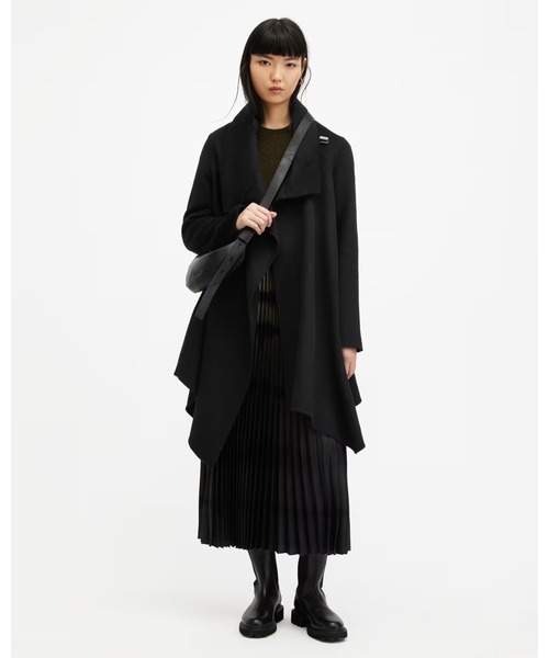 ALLSAINTS（オールセインツ）の「MONUMENT EVE WOOL BLEND COAT | MONUMENT EVE ウール ブレンド コート（その他アウター・レディース・ブラック・10/6/4/8）」の7枚目の写真