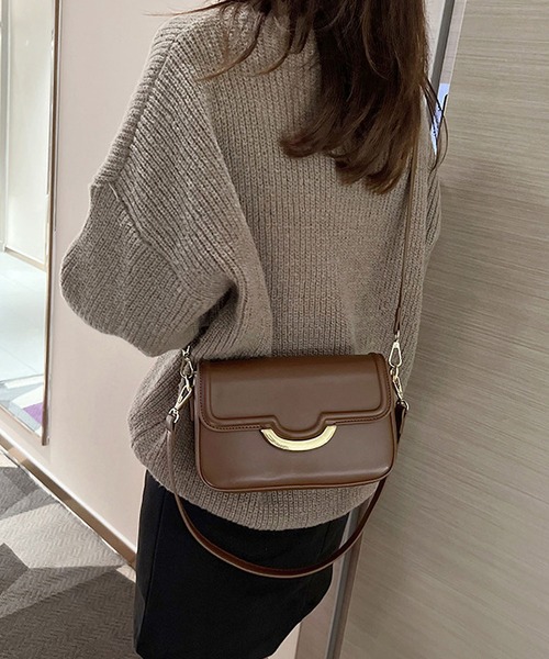 LOPASS（ロパス）の「2wayスクエアショルダーバッグ（ショルダーバッグ・レディース・ブラウン/ブラック/ホワイト・FREE）」の3枚目の写真