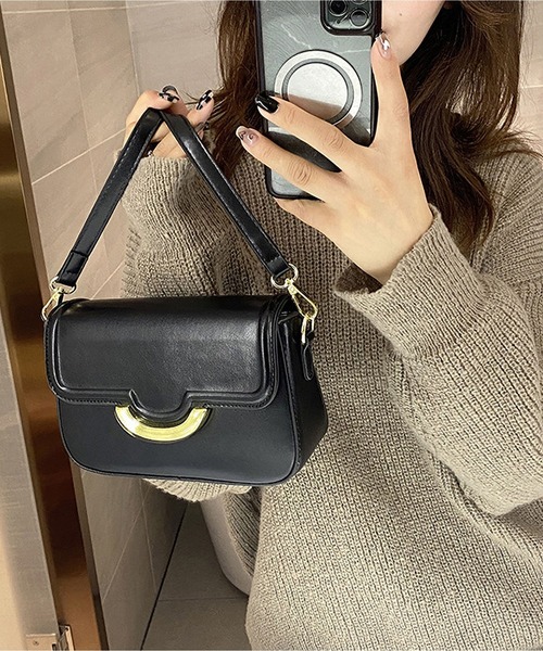 LOPASS（ロパス）の「2wayスクエアショルダーバッグ（ショルダーバッグ・レディース・ブラウン/ブラック/ホワイト・FREE）」の7枚目の写真