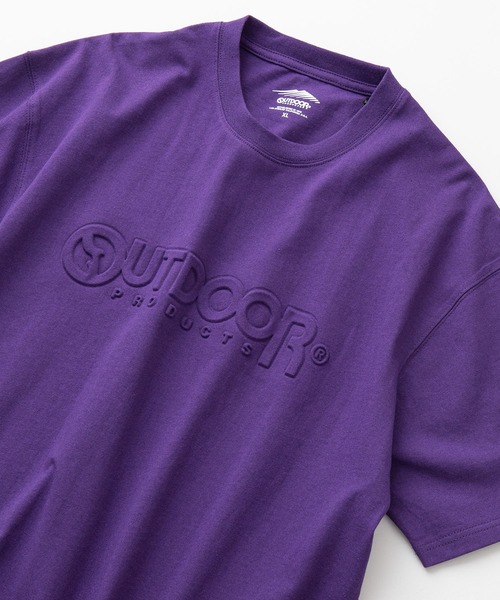 OUTDOOR PRODUCTS（アウトドアプロダクツ）の「【OUTDOOR PRODUCTS/アウトドアプロダクツ】エンボスロゴ　同色プリント　ルーズシルエット　ビッグシルエット　Tシャツ（Tシャツ/カットソー・メンズ・カーキ/ワイン/ダークグリーン/ブルー系その他/ブラック/ホワイト/ベージュ/パープル・MEDIUM/LARGE/X-LARGE）」の7枚目の写真