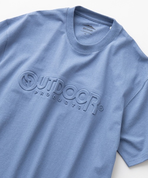 OUTDOOR PRODUCTS（アウトドアプロダクツ）の「【OUTDOOR PRODUCTS/アウトドアプロダクツ】エンボスロゴ　同色プリント　ルーズシルエット　ビッグシルエット　Tシャツ（Tシャツ/カットソー・メンズ・カーキ/ワイン/ダークグリーン/ブルー系その他/ブラック/ホワイト/ベージュ/パープル・MEDIUM/LARGE/X-LARGE）」の6枚目の写真