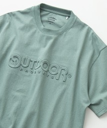 【OUTDOOR PRODUCTS/アウトドアプロダクツ】エンボスロゴ 同色プリント ルーズシルエット ビッグシルエット Tシャツ