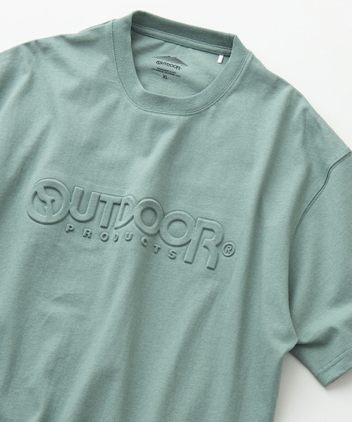 OUTDOOR PRODUCTS（アウトドアプロダクツ）の「【OUTDOOR PRODUCTS/アウトドアプロダクツ】エンボスロゴ　同色プリント　ルーズシルエット　ビッグシルエット　Tシャツ（Tシャツ/カットソー・メンズ・カーキ/ワイン/ダークグリーン/ブルー系その他/ブラック/ホワイト/ベージュ/パープル・MEDIUM/LARGE/X-LARGE）」の5枚目の写真