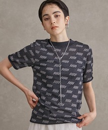 PUBLIC TOKYO | 【新潟県産】モノグラムロゴシアーハーフスリーブニット(Tシャツ/カットソー)