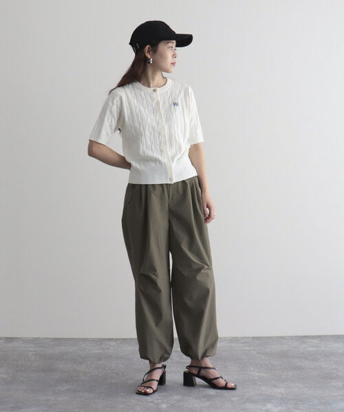 fredy emue（フレディエミュ）の「ケーブル柄半袖カーディガン