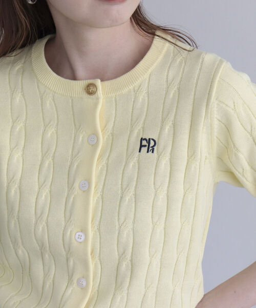 fredy emue（フレディエミュ）の「ケーブル柄半袖カーディガン（カーディガン/ボレロ・レディース・オフホワイト/イエロー/ブルー/ベビーピンク/サックスブルー・38）」の20枚目の写真