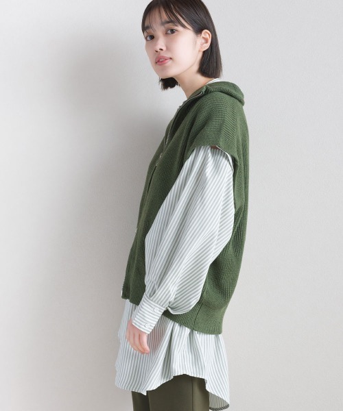 terrace(テラス)の「ジップフライオフタートルニットベストトップ(ベスト・レディース・カーキオリーブ/ピンク/グレイッシュベージュ/ブラック・MEDIUM)」の12枚目の写真