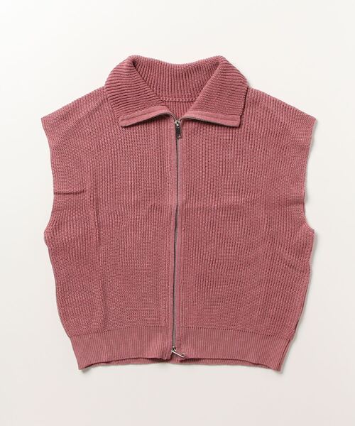terrace(テラス)の「ジップフライオフタートルニットベストトップ(ベスト・レディース・カーキオリーブ/ピンク/グレイッシュベージュ/ブラック・MEDIUM)」の21枚目の写真