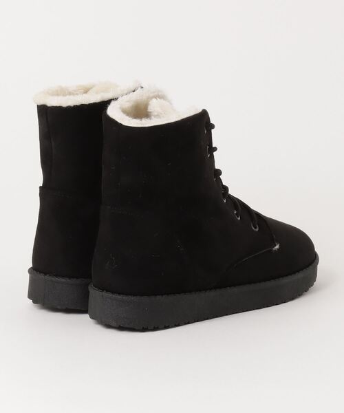 AAA+（サンエープラス）の「AAA+Feminine /レースアップムートンブーツ（ブーツ・レディース・ブラック/キャメル/グレー/ブラウン・LL/M/S/L）」の5枚目の写真