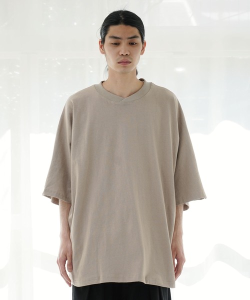 Air Tokyo(エアートウキョー)の「オーバーサイズ ドルマンスリーブ S/S カットソー(Tシャツ/カットソー・メンズ・グレイッシュベージュ/ブラック/オフホワイト・LARGE/MEDIUM)」の10枚目の写真