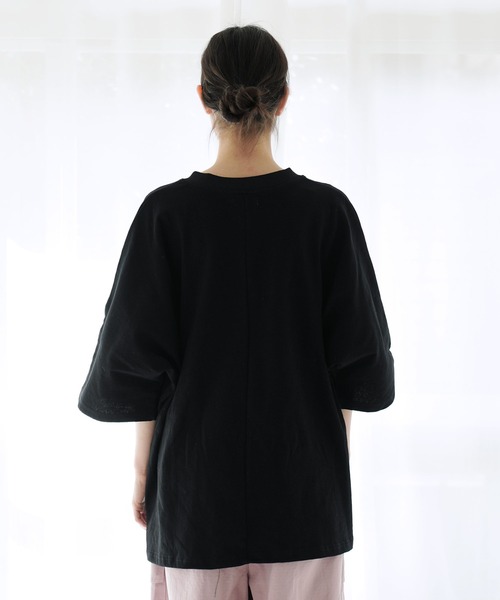 Air Tokyo(エアートウキョー)の「オーバーサイズ ドルマンスリーブ S/S カットソー(Tシャツ/カットソー・メンズ・グレイッシュベージュ/ブラック/オフホワイト・LARGE/MEDIUM)」の15枚目の写真