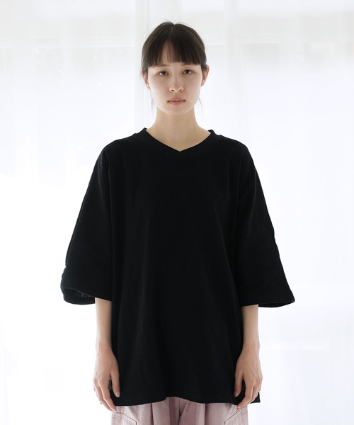 Air Tokyo(エアートウキョー)の「オーバーサイズ ドルマンスリーブ S/S カットソー(Tシャツ/カットソー・メンズ・グレイッシュベージュ/ブラック/オフホワイト・LARGE/MEDIUM)」の13枚目の写真