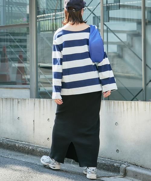 CIAOPANIC TYPY(チャオパニックティピー)の「フェードカラーボーダーBIGTEE(Tシャツ/カットソー・レディース・オフホワイト/サックスブルー/ピンク・ONE SIZE)」の11枚目の写真
